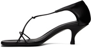 Black 'The Leather Knot' Heeled Sandals