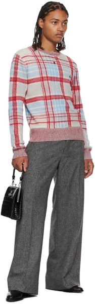 Madras tartan-jacquard jumper