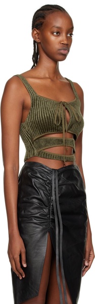 Khaki Cutout Tank Top