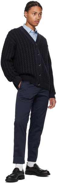 Navy Wool Cardigan