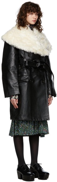 Black Patent Cotton Coat