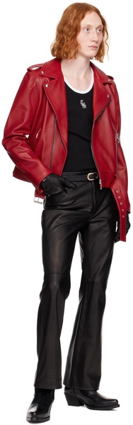 SSENSE Exclusive Red Leather Jacket