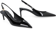 DOLCE & GABBANA Lollo Leather Slingback Pumps - Black