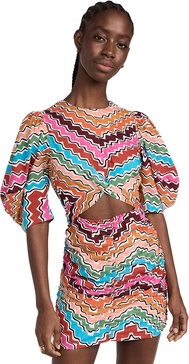 women's isla dress ric rac multi color print mini