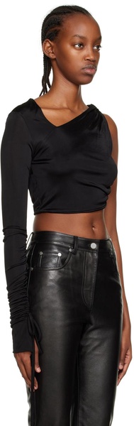 Black Single-Shoulder Blouse