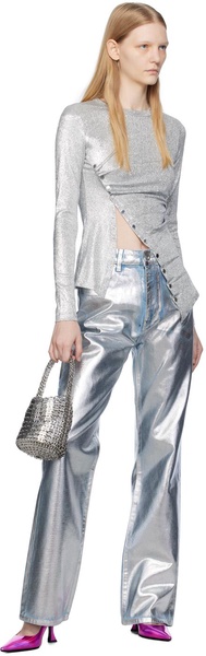 Silver Metallic Jeans