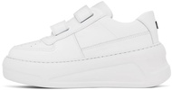 White Velcro Strap Platform Sneakers