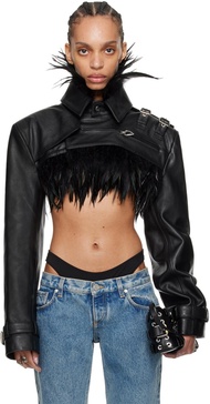 Black Shayne Oliver Edition 'The Cropped' Leather Jacket