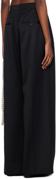 Black Pressed Rose Trousers