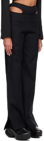 Black Y-Front Buckle Trousers