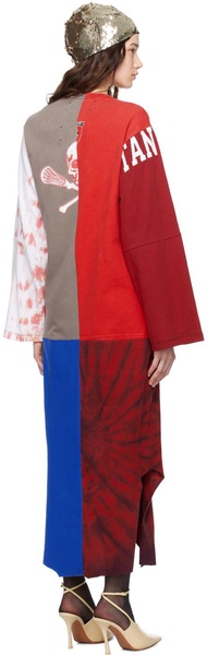 Multicolor Reconstituted Midi Dress