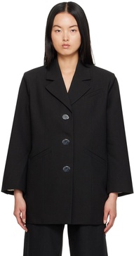 single-breasted shoulder-pads blazer