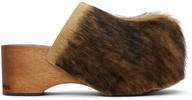 Brown Hairy Wood Clogs