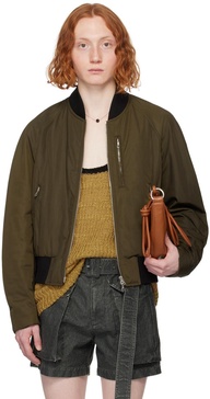 Khaki Padded Bomber Jacket