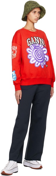 Ganni Floral Printed Crewneck Sweatshirt