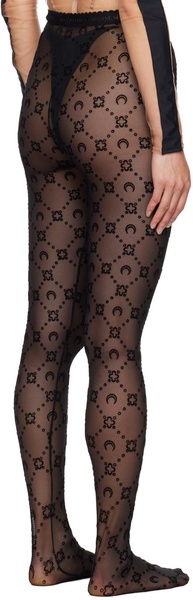 Black Moonogram Tights