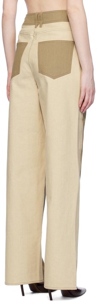 Khaki & Beige Reverse Jeans