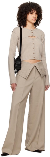 Beige Tailored Trousers