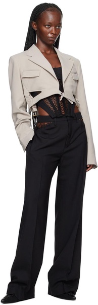 Black Picot Trousers