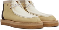 White & Beige Credose Desert Boots