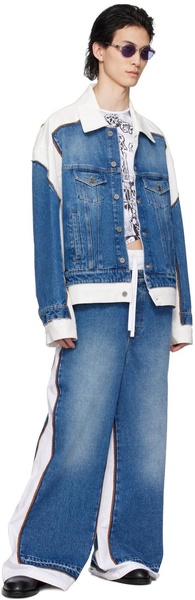 Blue & White 'The Trompe L'oeil' Denim Jacket