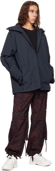 Burgundy Printed Cargo Pants