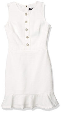 KARL LAGERFELD Women's Tweed Shift Dress with Pockets