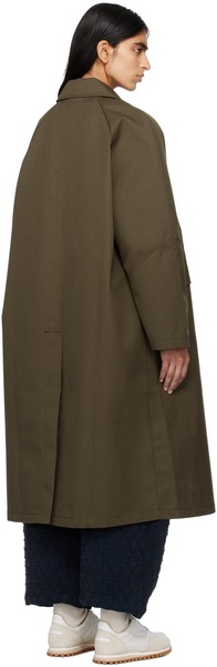 Khaki Raglan Sleeve Trench Coat