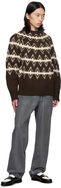 Brown Jacquard Sweater