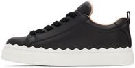 Lauren scalloped-trim leather trainers