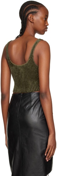 Khaki Cutout Tank Top