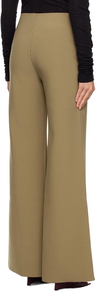 Khaki Wide Bootcut Trousers