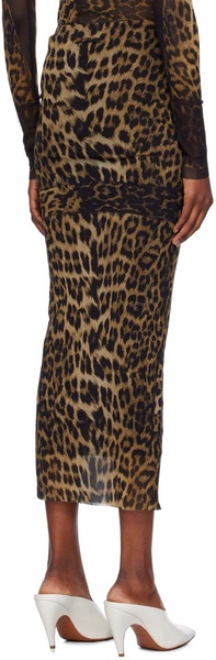 Brown Leopard Maxi Skirt