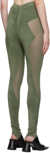 Green Chenille Leggings