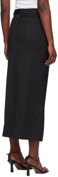 Black Five-Pocket Maxi Skirt