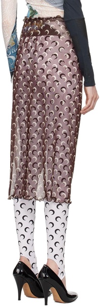 Brown Moon Printed Midi Skirt