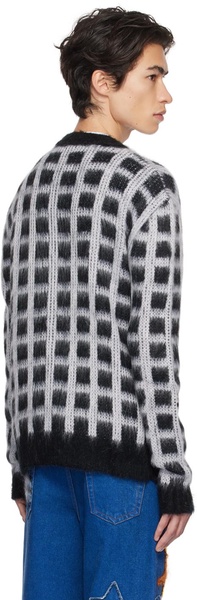 Black Check Cardigan