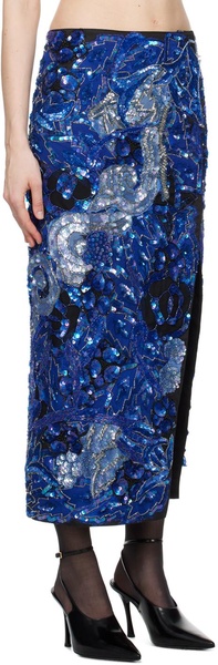 Blue Sequin Maxi Skirt