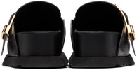 Black Buckle Mules