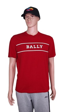 6240605 men's red cotton printed logo t-shirt