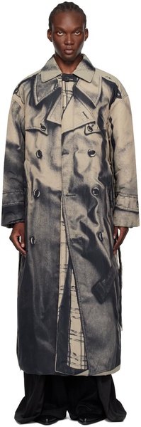 Beige 'The Trompe-L'œil' Padded Trench Coat