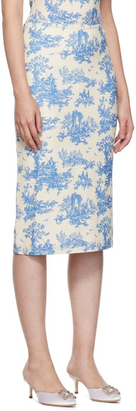 Blue & White Moni Midi Skirt