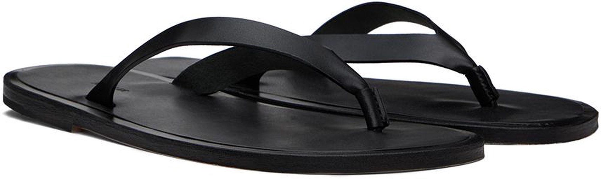 Black Leather Belt Flip Flops