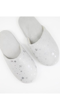 Accessorize fluffy slipper in gray with star detail