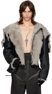 Black Porterville Cropped Alice Shearling Parka