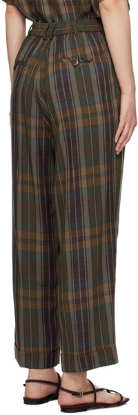 Brown Checkered Trousers