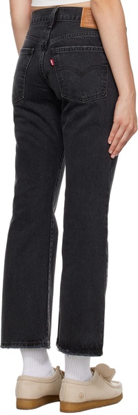 Black Middy Ankle Bootcut Jeans