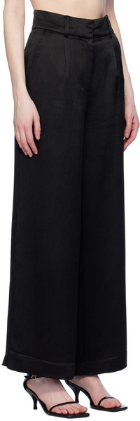 Black Textured Trousers