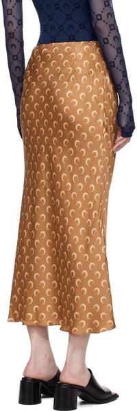 Tan All Over Moon Flou Midi Skirt