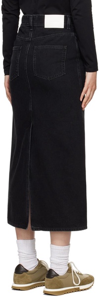 Black Rona Denim Midi Skirt